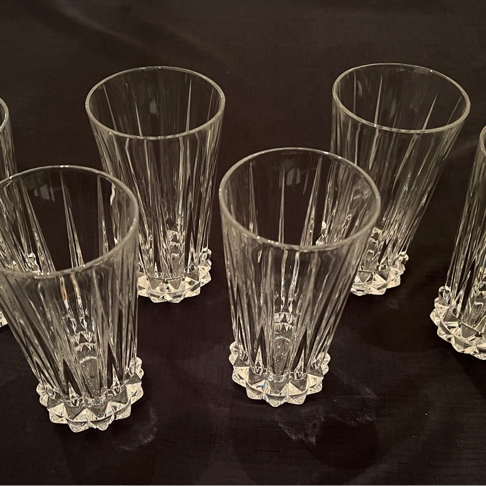 6- Rosenthal Classic Highball Heavy Crystal Blossom Glasses Barware